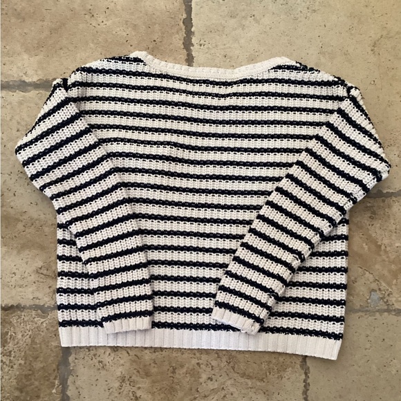 Tommy Hilfiger Cropped Sweater Striped with Zipper Detail, Size M - Picture 2 of 5
